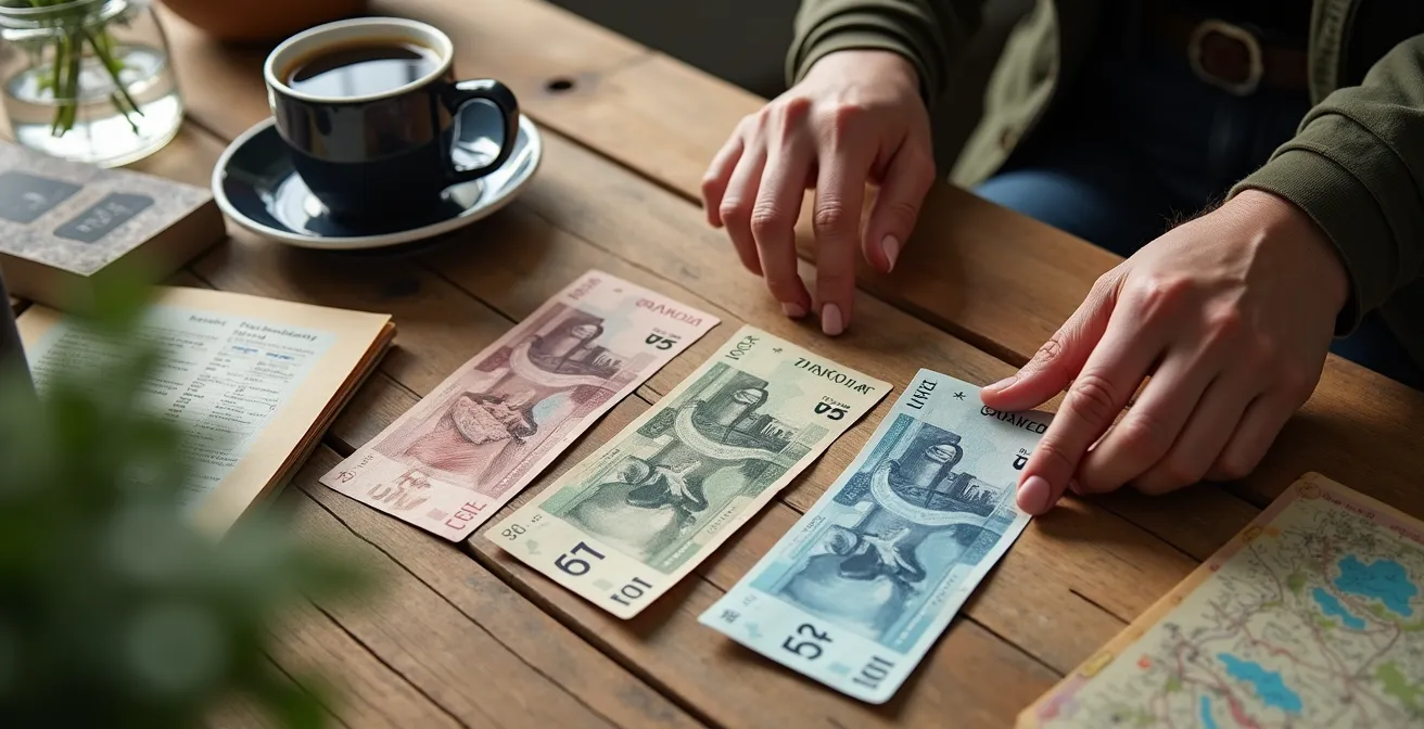 Infographie visuelle montrant trois enveloppes budgétaires reliées avec des flèches de réallocation entre bloc urbain, bloc nature et bloc insolite