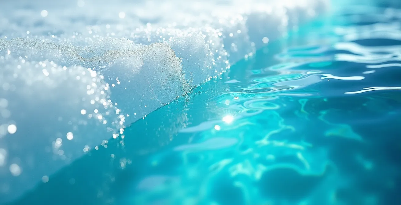 Vue comparative du Lac Louise gelé en mai et turquoise en juillet dans les Rocheuses