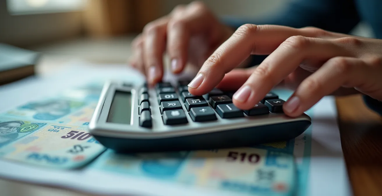 Professionnel immigrant calculant le budget pour la reconnaissance de ses qualifications