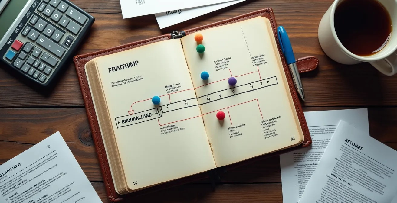 Journal de bord de recrutement avec graphiques et chronologie des efforts documentés