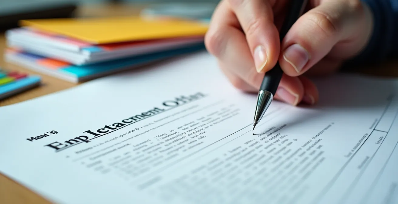 Guide de rédaction d'offre d'emploi avec codes CNP sur bureau professionnel